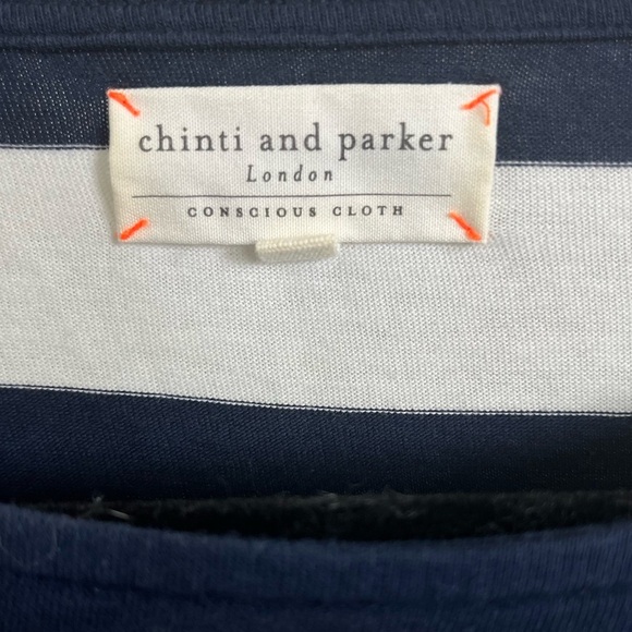 Chinti & Parker Long Sleeve Organic Cotton Striped Tshirt Size Small - Picture 2 of 5
